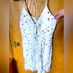 White dress with black birds